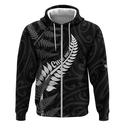 Personalised New Zealand Chur Bro Hoodie Maori Koru With Silver Fern