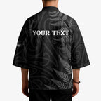 Personalised New Zealand Chur Bro Kimono Maori Koru With Silver Fern