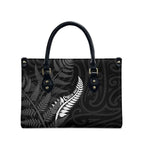 New Zealand Chur Bro Leather Bag Maori Koru With Silver Fern