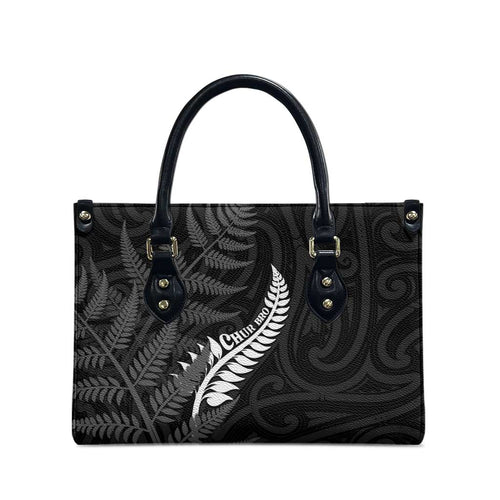 New Zealand Chur Bro Leather Bag Maori Koru With Silver Fern