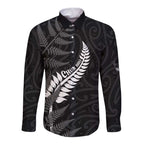 Personalised New Zealand Chur Bro Long Sleeve Button Shirt Maori Koru With Silver Fern
