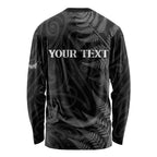 Personalised New Zealand Chur Bro Long Sleeve Shirt Maori Koru With Silver Fern