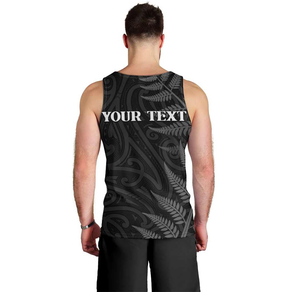Personalised New Zealand Chur Bro Men Tank Top Maori Koru With Silver Fern