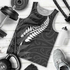 Personalised New Zealand Chur Bro Men Tank Top Maori Koru With Silver Fern