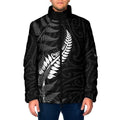 Personalised New Zealand Chur Bro Padded Jacket Maori Koru With Silver Fern