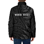 Personalised New Zealand Chur Bro Padded Jacket Maori Koru With Silver Fern