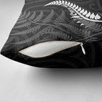 New Zealand Chur Bro Pillow Cover Maori Koru With Silver Fern