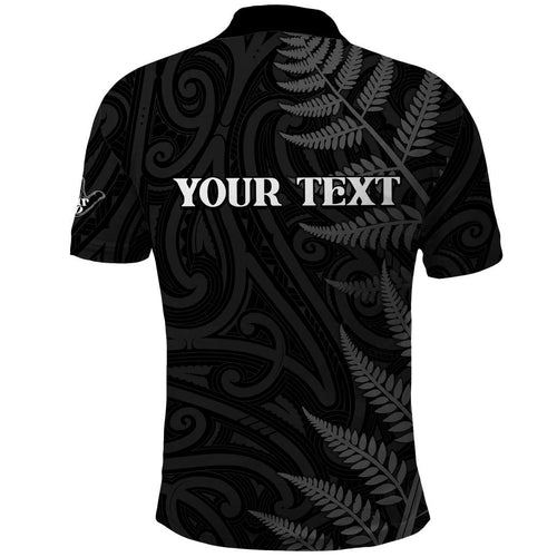 Personalised New Zealand Chur Bro Polo Shirt Maori Koru With Silver Fern