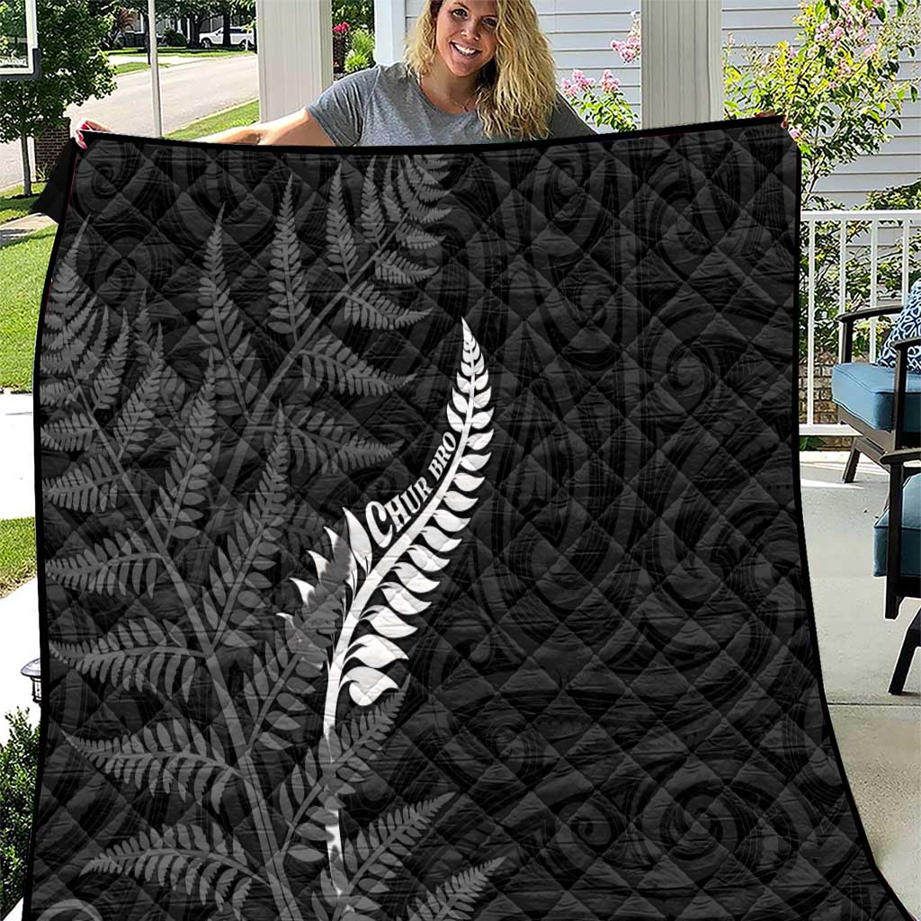 New Zealand Chur Bro Quilt Maori Koru With Silver Fern