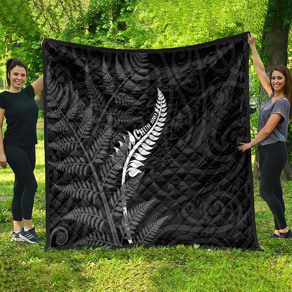 New Zealand Chur Bro Quilt Maori Koru With Silver Fern
