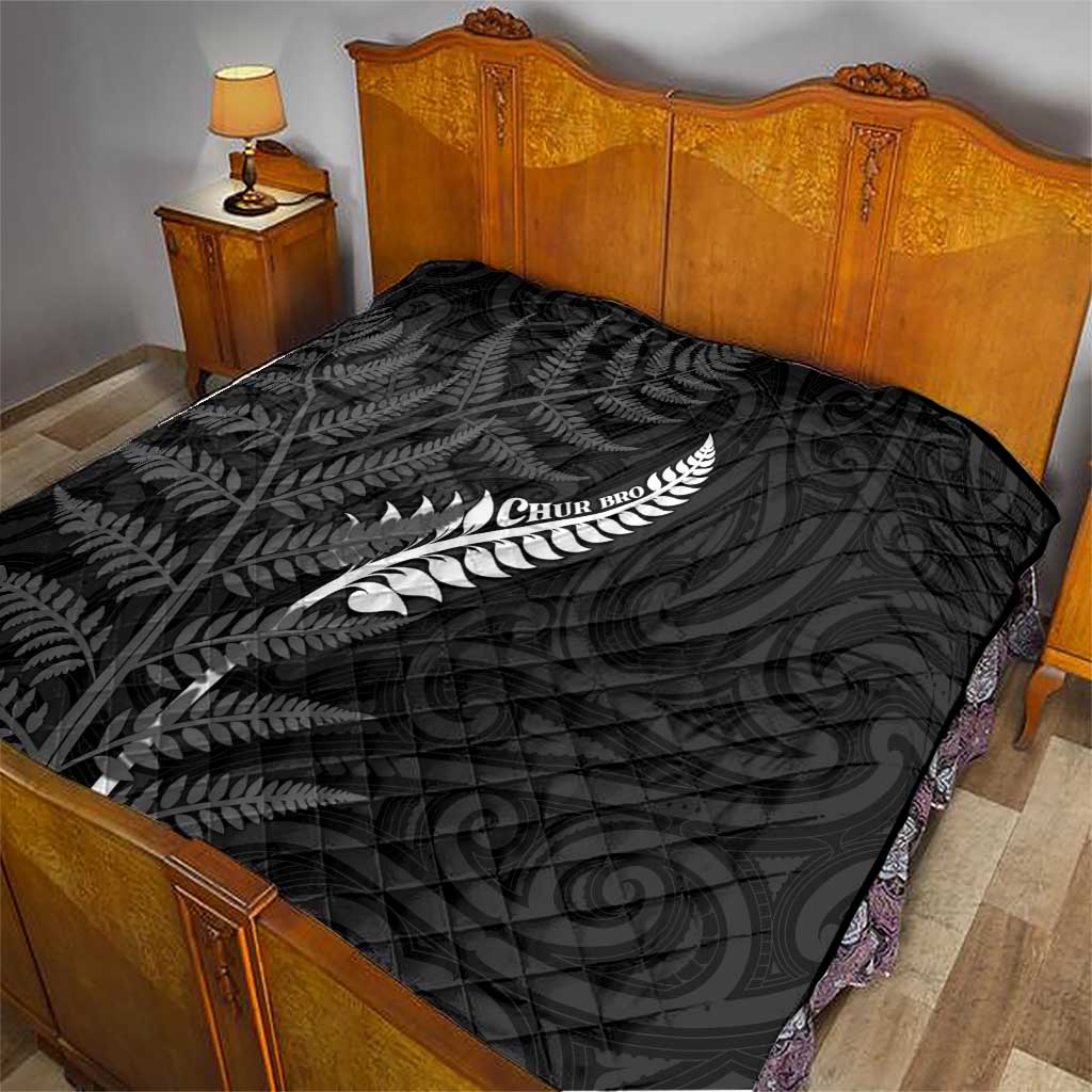 New Zealand Chur Bro Quilt Maori Koru With Silver Fern
