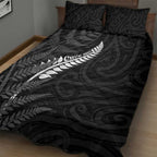 New Zealand Chur Bro Quilt Bed Set Maori Koru With Silver Fern