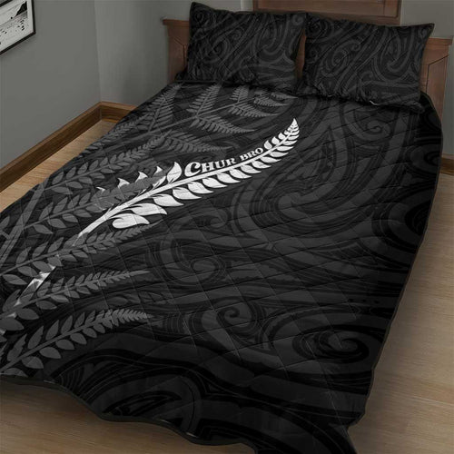 New Zealand Chur Bro Quilt Bed Set Maori Koru With Silver Fern