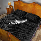 New Zealand Chur Bro Quilt Bed Set Maori Koru With Silver Fern