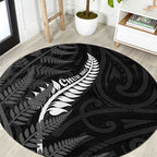 New Zealand Chur Bro Round Carpet Maori Koru With Silver Fern