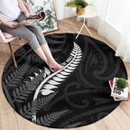 New Zealand Chur Bro Round Carpet Maori Koru With Silver Fern