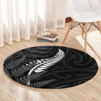 New Zealand Chur Bro Round Carpet Maori Koru With Silver Fern