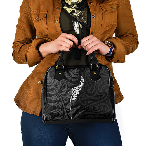 New Zealand Chur Bro Shoulder Handbag Maori Koru With Silver Fern