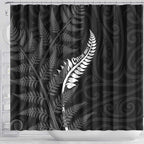 New Zealand Chur Bro Shower Curtain Maori Koru With Silver Fern