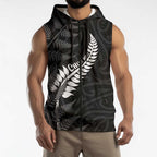 Personalised New Zealand Chur Bro Sleeveless Zip Hoodie Maori Koru With Silver Fern