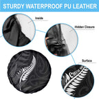 New Zealand Chur Bro Spare Tire Cover Maori Koru With Silver Fern