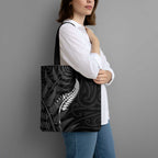 New Zealand Chur Bro Tote Bag Maori Koru With Silver Fern