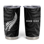 Personalised New Zealand Chur Bro Tumbler Cup Maori Koru With Silver Fern