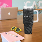 Personalised New Zealand Chur Bro Tumbler With Handle Maori Koru With Silver Fern