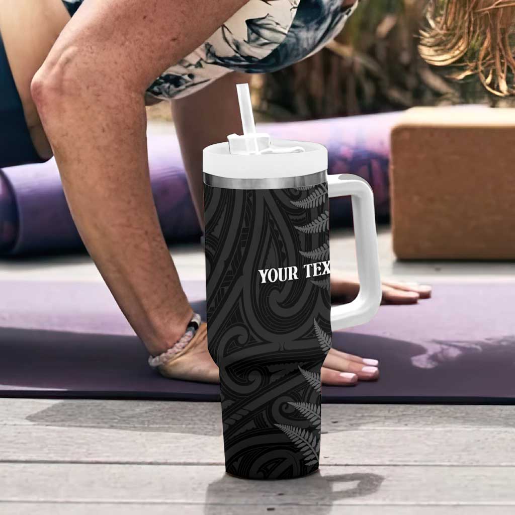 Personalised New Zealand Chur Bro Tumbler With Handle Maori Koru With Silver Fern