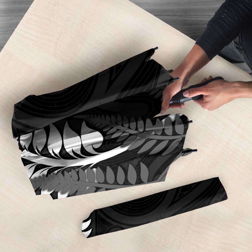 New Zealand Chur Bro Umbrella Maori Koru With Silver Fern