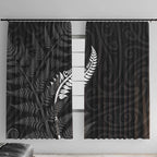New Zealand Chur Bro Window Curtain Maori Koru With Silver Fern