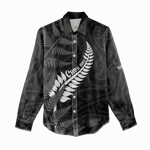 Personalised New Zealand Chur Bro Women Casual Shirt Maori Koru With Silver Fern