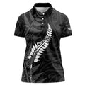 Personalised New Zealand Chur Bro Women Polo Shirt Maori Koru With Silver Fern