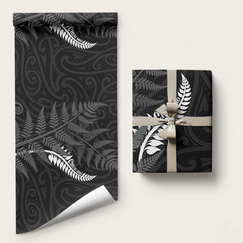 New Zealand Chur Bro Wrapping Paper Maori Koru With Silver Fern