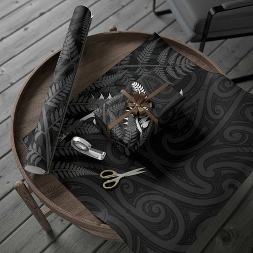 New Zealand Chur Bro Wrapping Paper Maori Koru With Silver Fern