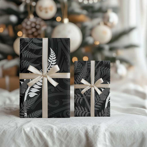 New Zealand Chur Bro Wrapping Paper Maori Koru With Silver Fern