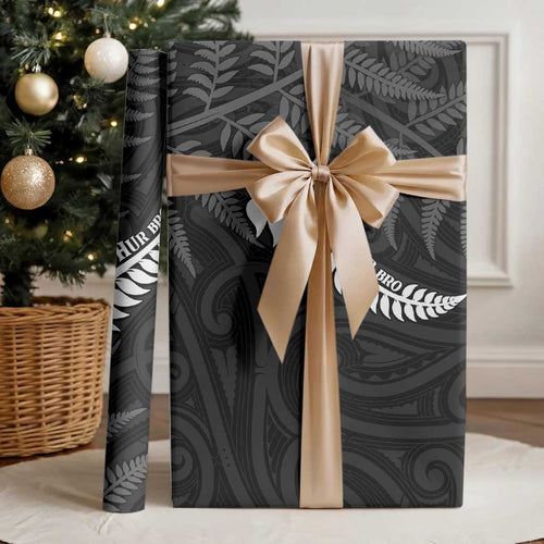 New Zealand Chur Bro Wrapping Paper Maori Koru With Silver Fern