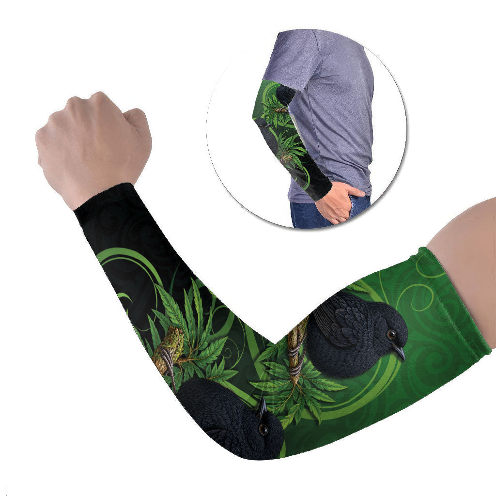 New Zealand Black Robin Arm Sleeves Karure Maori Koru Art Tattoo