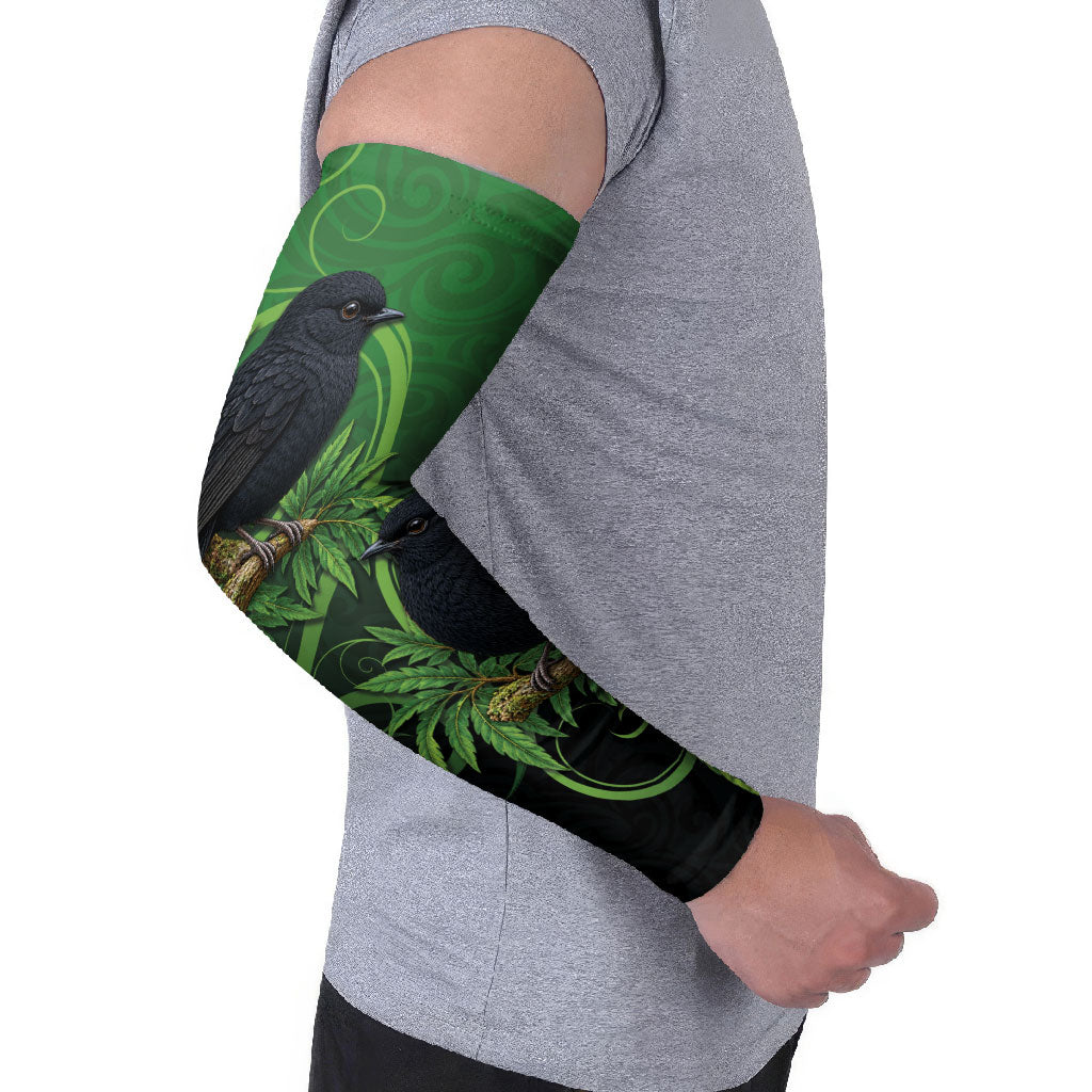 New Zealand Black Robin Arm Sleeves Karure Maori Koru Art Tattoo
