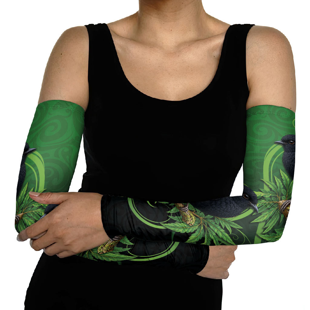 New Zealand Black Robin Arm Sleeves Karure Maori Koru Art Tattoo