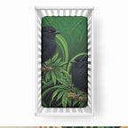 New Zealand Black Robin Baby Bed Cover Karure Maori Koru Art Tattoo