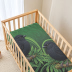New Zealand Black Robin Baby Bed Cover Karure Maori Koru Art Tattoo