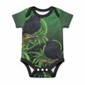 New Zealand Black Robin Baby Onesie Karure Maori Koru Art Tattoo