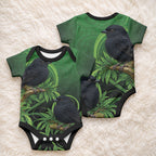 New Zealand Black Robin Baby Onesie Karure Maori Koru Art Tattoo