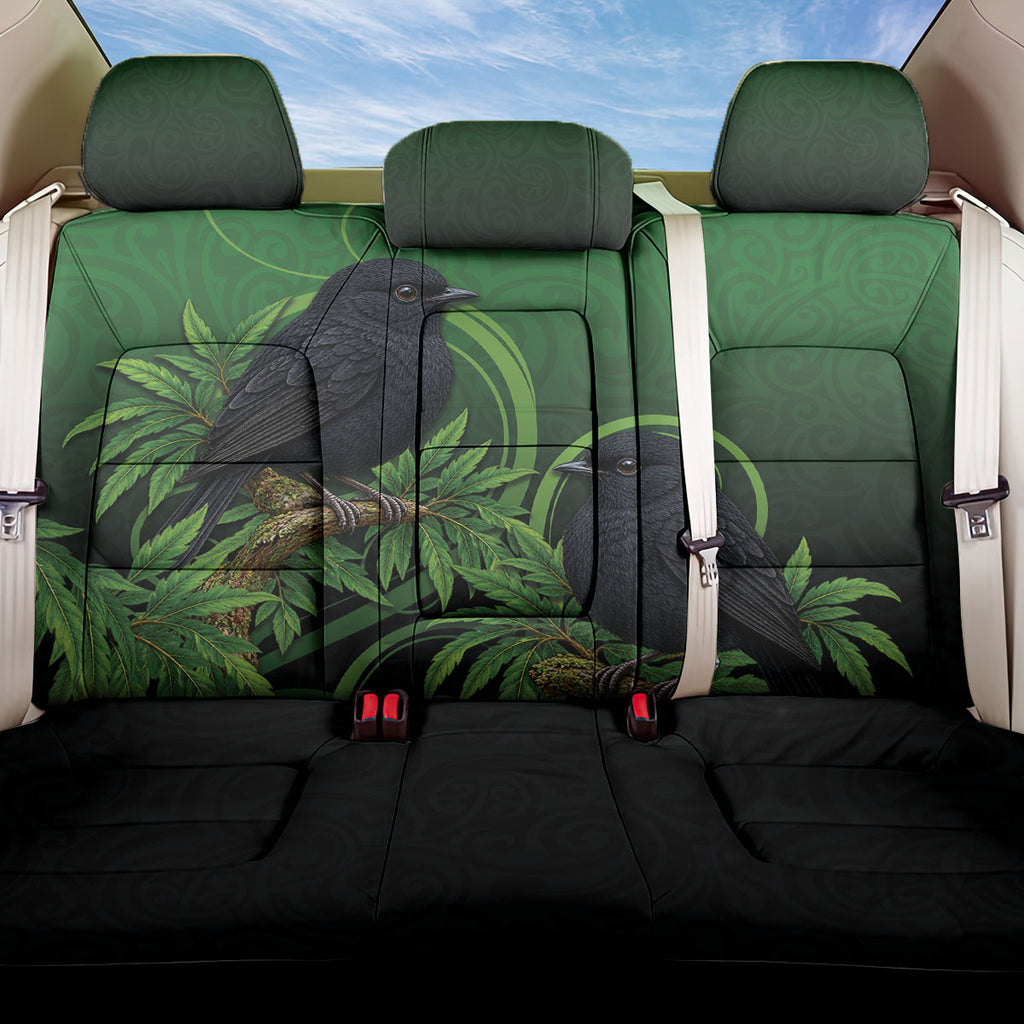 New Zealand Black Robin Back Car Seat Cover Karure Maori Koru Art Tattoo