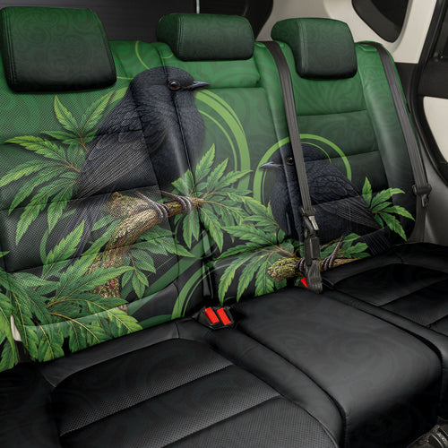 New Zealand Black Robin Back Car Seat Cover Karure Maori Koru Art Tattoo