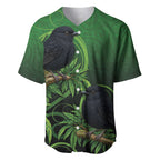 New Zealand Black Robin Baseball Jersey Karure Maori Koru Art Tattoo
