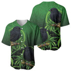 New Zealand Black Robin Baseball Jersey Karure Maori Koru Art Tattoo