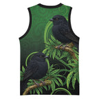 New Zealand Black Robin Basketball Jersey Karure Maori Koru Art Tattoo