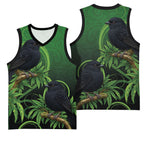 New Zealand Black Robin Basketball Jersey Karure Maori Koru Art Tattoo